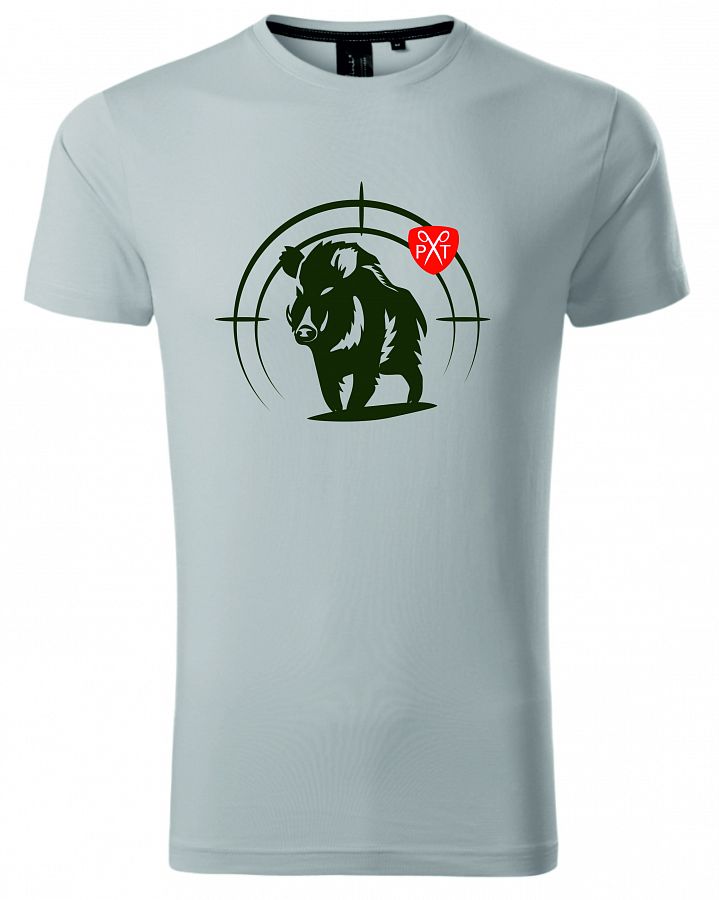 Pánské tričko myslivecké s divočákem PXT CREATIVE 153 silver gray vel. XXXL  - Obrázek Pánské tričko myslivecké s divočákem PXT CREATIVE 153 silver gray vel. XXXL  - Obrázek